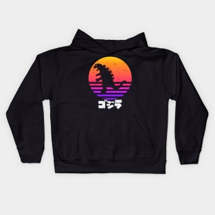 Godzilla King Of The Monsters Attacks At Sunset Kids Hoodie